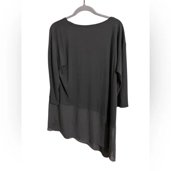 Eileen Fisher Gray Silk Asymmetrical Top Large - Picture 3 of 6